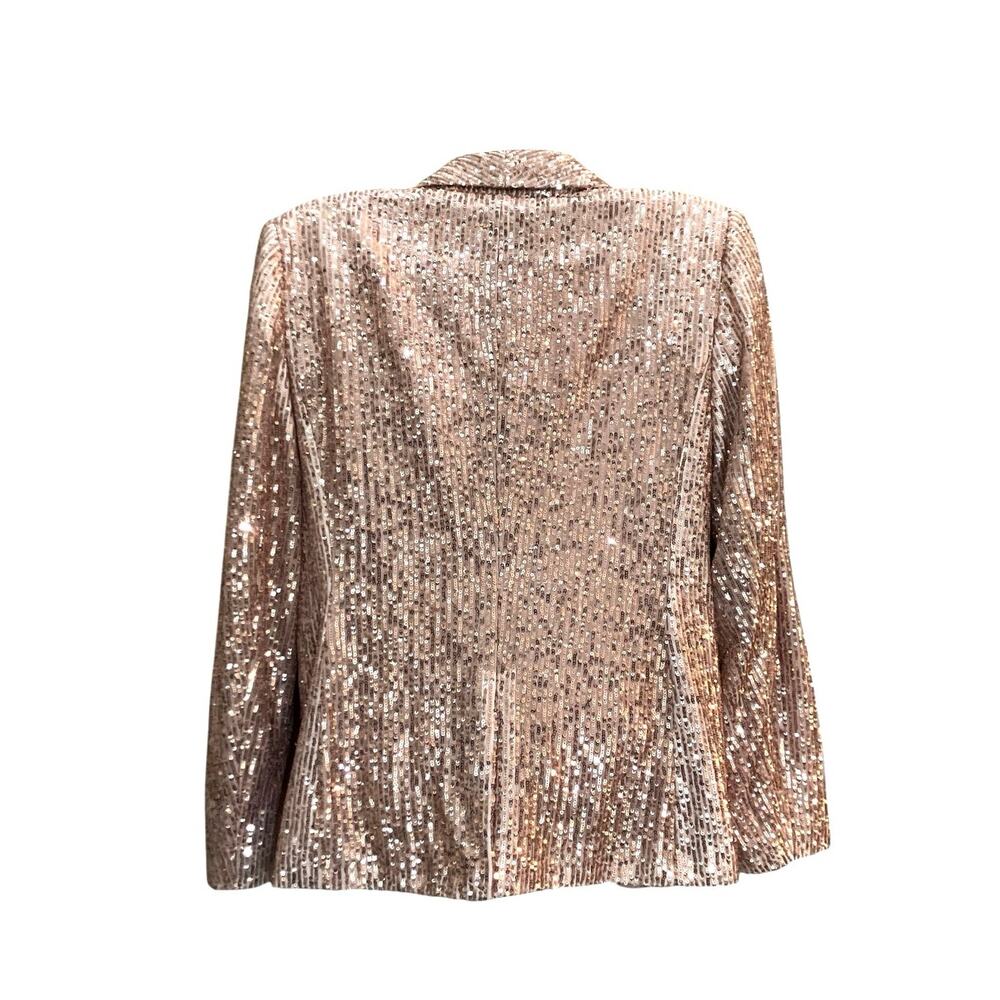 LOFT Women's Rose Sequin Shawl Collar Long Sleeve Lined Blazer Elegant SZ 12 - Picture 2 of 7